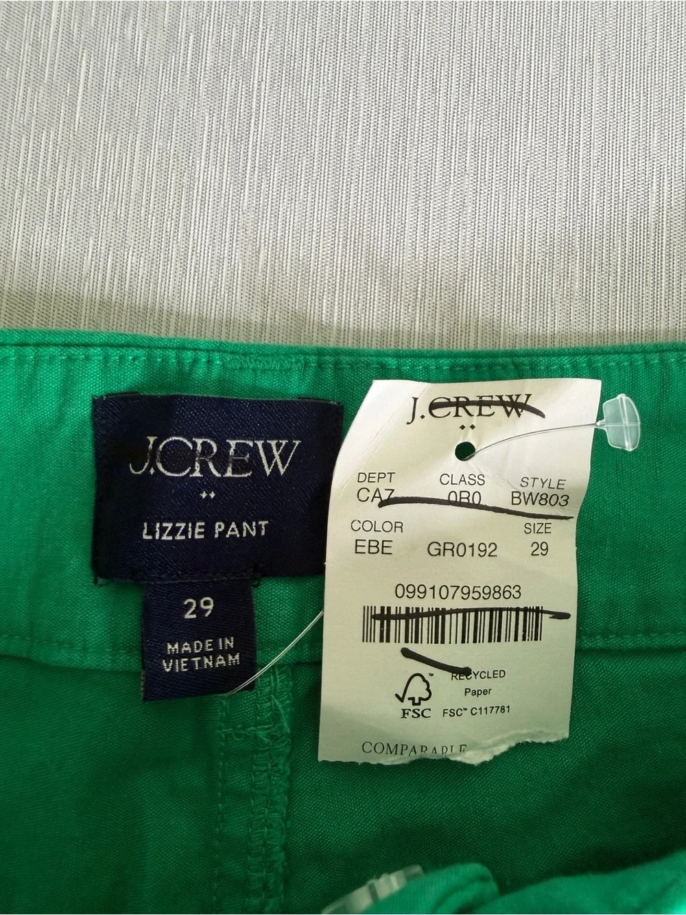 J.Crew Lizzie High Rise Patch Pocket Wide Leg Pant Emerald Berry Size 29 NWT